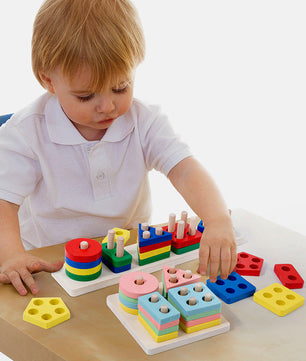 Wooden Stacking & Sorting Blocks
