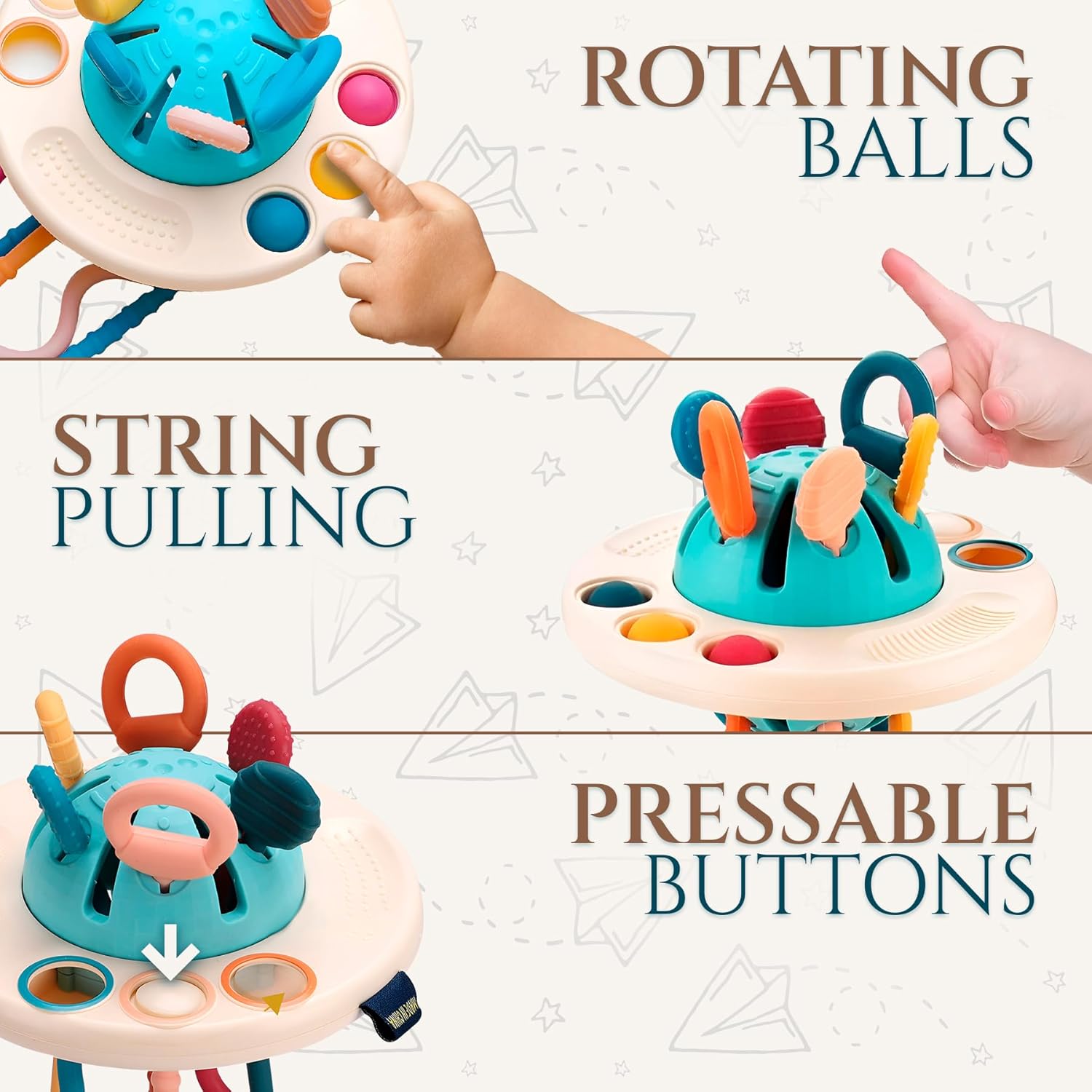 Arden Lane Sensory Silicone Pull String Toy