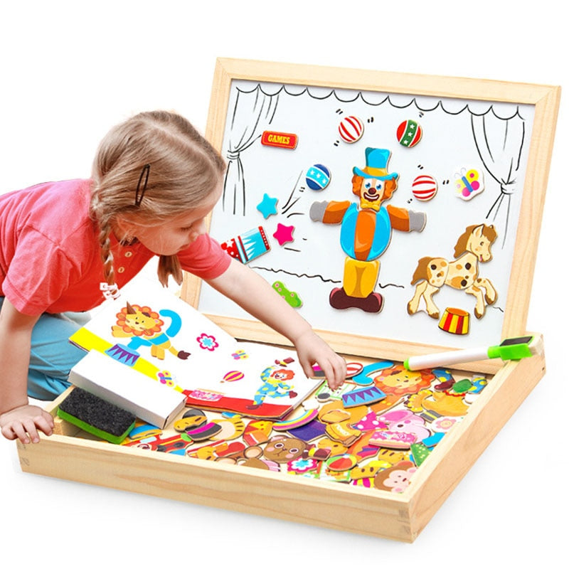 Arden Lane Wooden Magnetic Puzzle Drawing & Writing Board