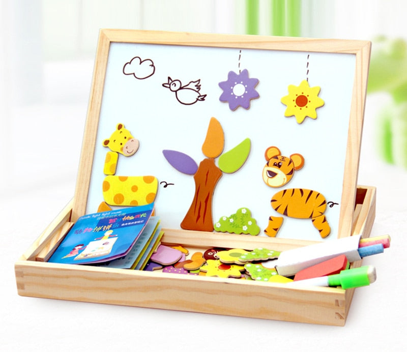Arden Lane Wooden Magnetic Puzzle Drawing & Writing Board
