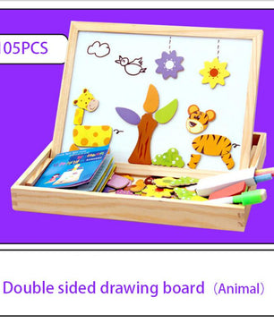 Arden Lane Wooden Magnetic Puzzle Drawing & Writing Board