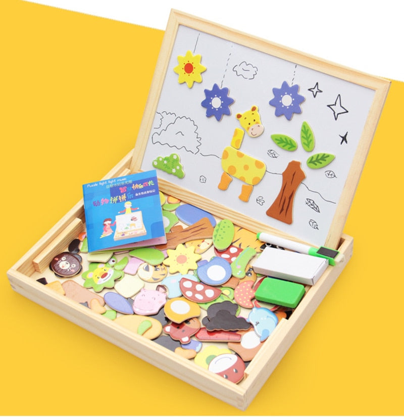 Arden Lane Wooden Magnetic Puzzle Drawing & Writing Board