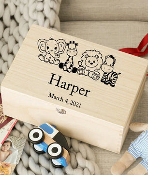 Personalised Baby Wooden Memory Box