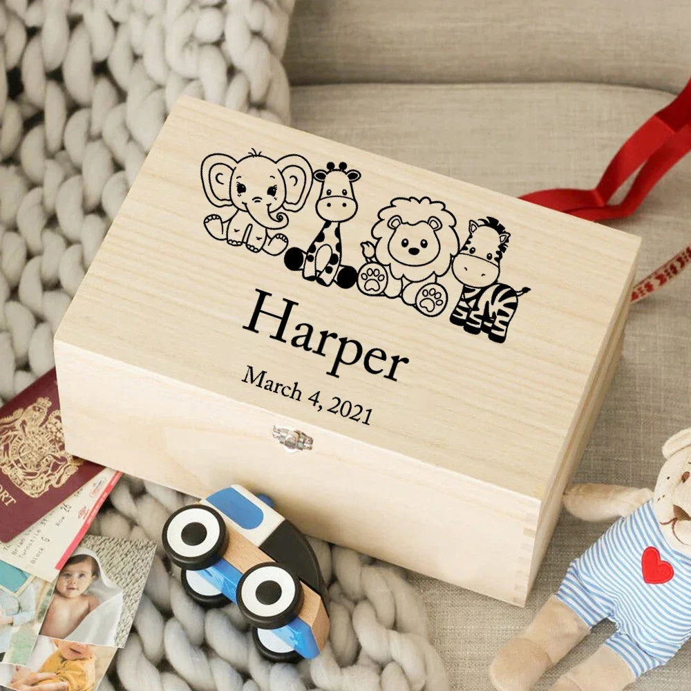 Personalised Baby Wooden Memory Box