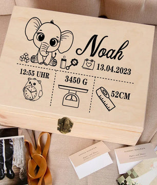 Personalised Baby Wooden Memory Box