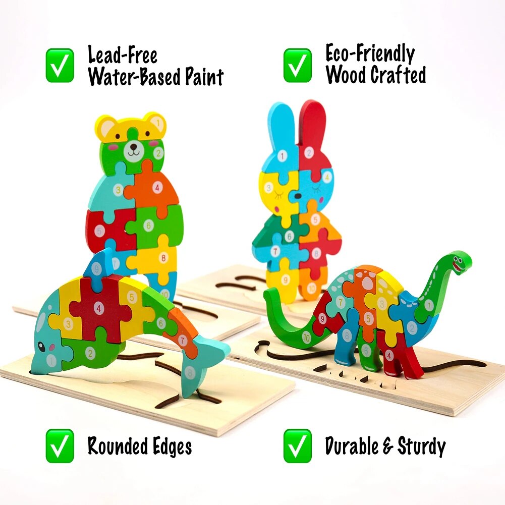 Arden Lane Wooden Puzzles (Pack of 4)