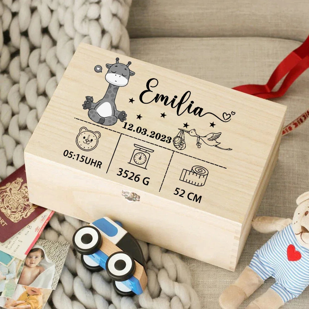 Personalised Baby Wooden Memory Box
