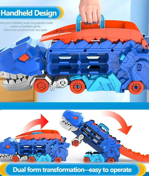 Dinosaur Toy Truck with Foldable Sliding Race Track